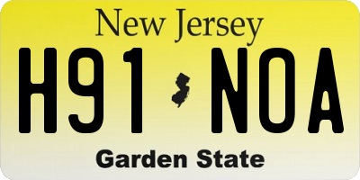 NJ license plate H91NOA