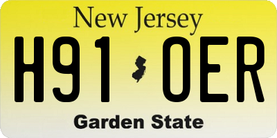 NJ license plate H91OER