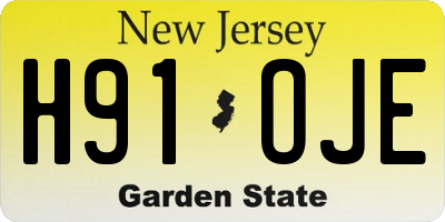 NJ license plate H91OJE