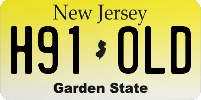 NJ license plate H91OLD