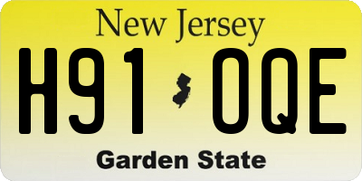 NJ license plate H91OQE