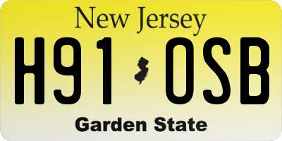 NJ license plate H91OSB