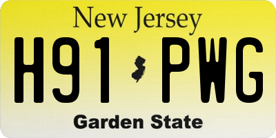 NJ license plate H91PWG