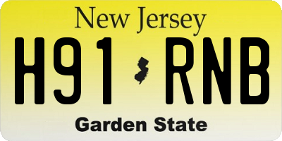 NJ license plate H91RNB