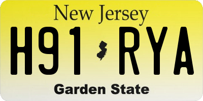 NJ license plate H91RYA
