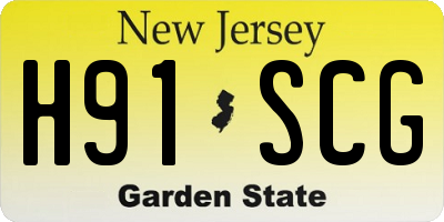 NJ license plate H91SCG