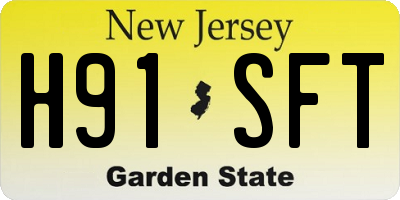 NJ license plate H91SFT