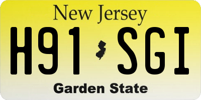 NJ license plate H91SGI
