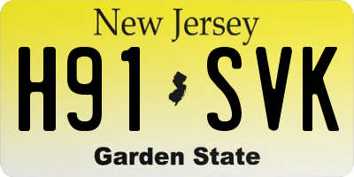 NJ license plate H91SVK