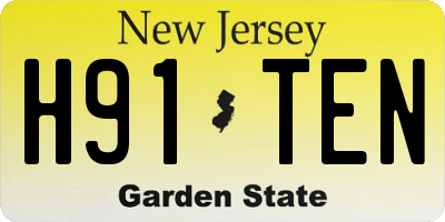 NJ license plate H91TEN