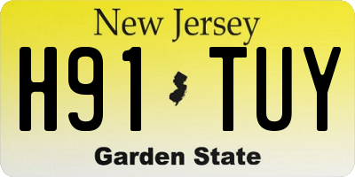 NJ license plate H91TUY