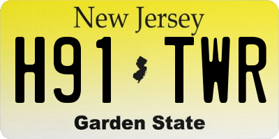NJ license plate H91TWR