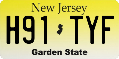 NJ license plate H91TYF