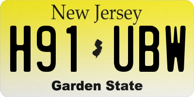 NJ license plate H91UBW