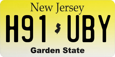 NJ license plate H91UBY