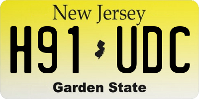 NJ license plate H91UDC