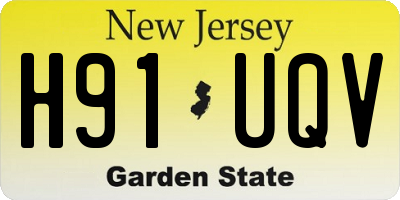 NJ license plate H91UQV