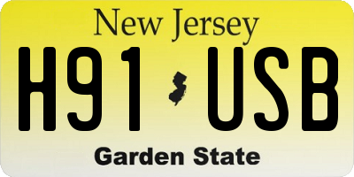 NJ license plate H91USB