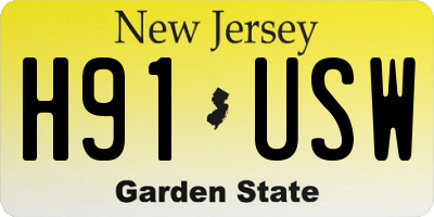 NJ license plate H91USW