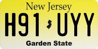 NJ license plate H91UYY