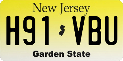 NJ license plate H91VBU