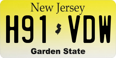 NJ license plate H91VDW
