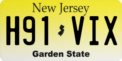 NJ license plate H91VIX
