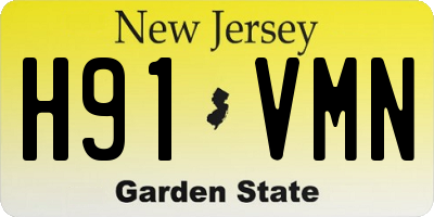 NJ license plate H91VMN