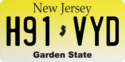 NJ license plate H91VYD