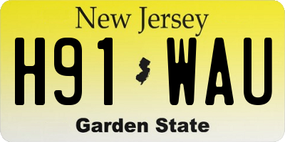 NJ license plate H91WAU