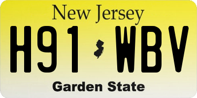 NJ license plate H91WBV