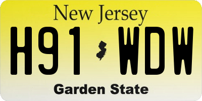 NJ license plate H91WDW