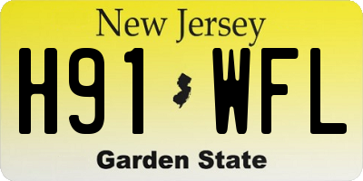 NJ license plate H91WFL