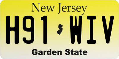NJ license plate H91WIV