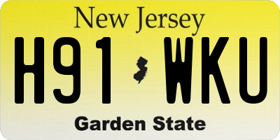 NJ license plate H91WKU