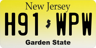 NJ license plate H91WPW