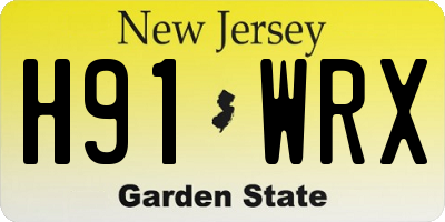 NJ license plate H91WRX