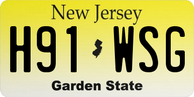 NJ license plate H91WSG