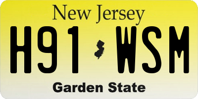 NJ license plate H91WSM
