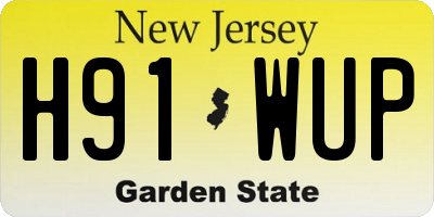 NJ license plate H91WUP