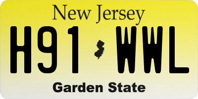 NJ license plate H91WWL