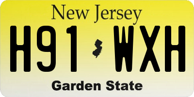 NJ license plate H91WXH