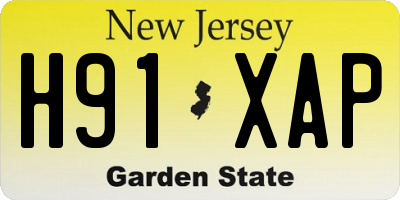 NJ license plate H91XAP