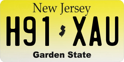 NJ license plate H91XAU