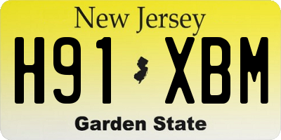 NJ license plate H91XBM