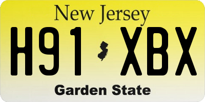 NJ license plate H91XBX
