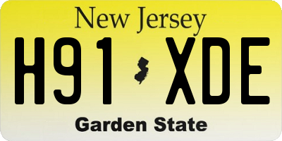 NJ license plate H91XDE