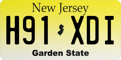 NJ license plate H91XDI