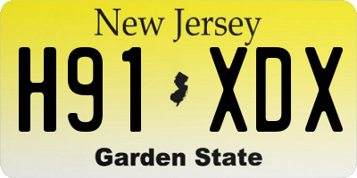 NJ license plate H91XDX