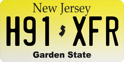 NJ license plate H91XFR